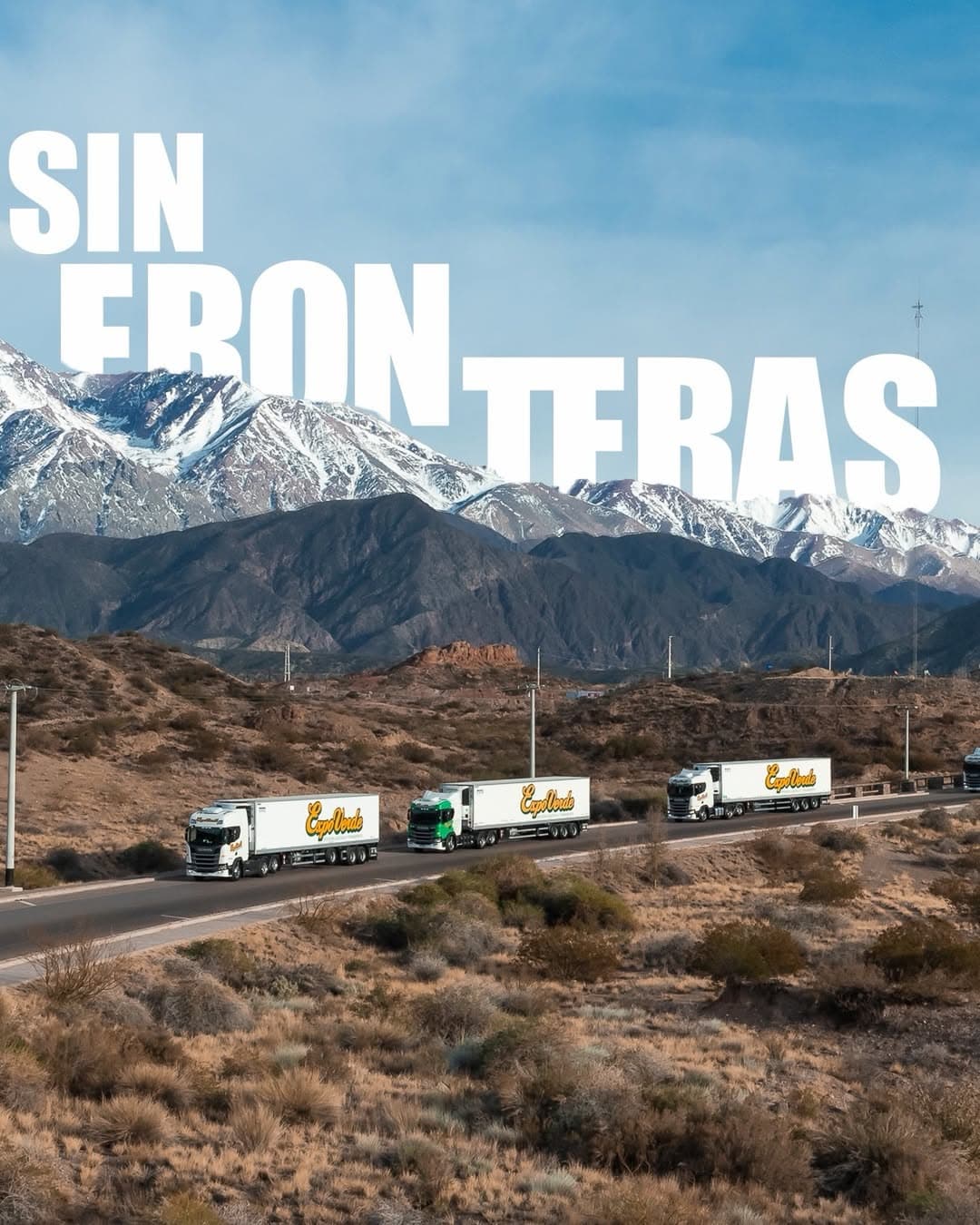 Camión ExpoVerde en operación de transporte desde Mendoza